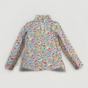 IBKUL Massie Watermelon Multi Mock Zipper Long Sleeve 50 SPF MSRP $100 NWOT Sz L